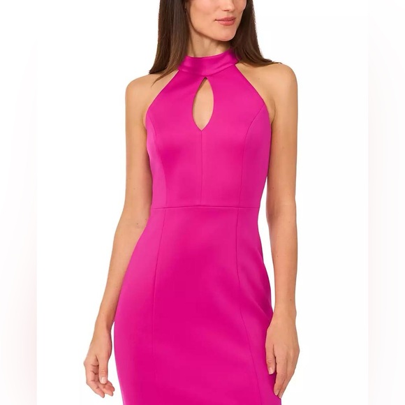 CeCe - Halter Neck Bodycon Fuschia Dress - NWT - Size 2 - Picture 2 of 10